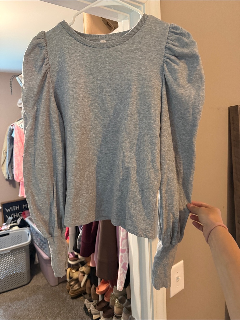Addison Bay Heather Gray Puff-Sleeve Long Sleeve Tee